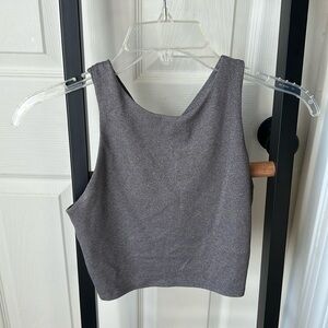 Athleta Grey high neck sports bra